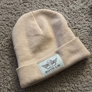 Boys Lie Tan/Pink Knit Beanie